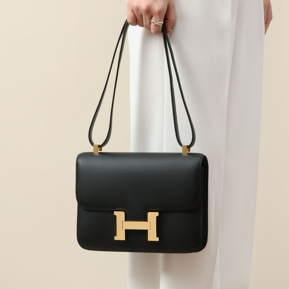 Hermes Constance 24 Togo Leather Gold Hardware Black 24Cm