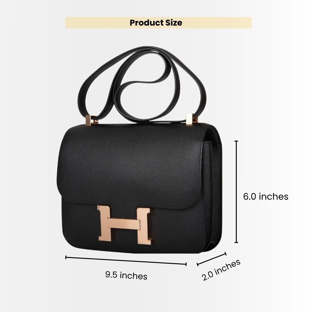 Hermes Constance 24 Togo Leather Gold Hardware Black 24Cm