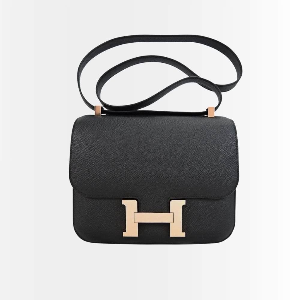 Hermes Constance 24 Togo Leather Gold Hardware Black 24Cm