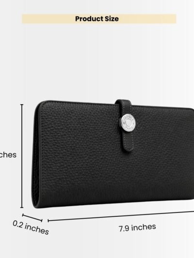 Hermes Dogon Duo Long Wallet Black 19Cm