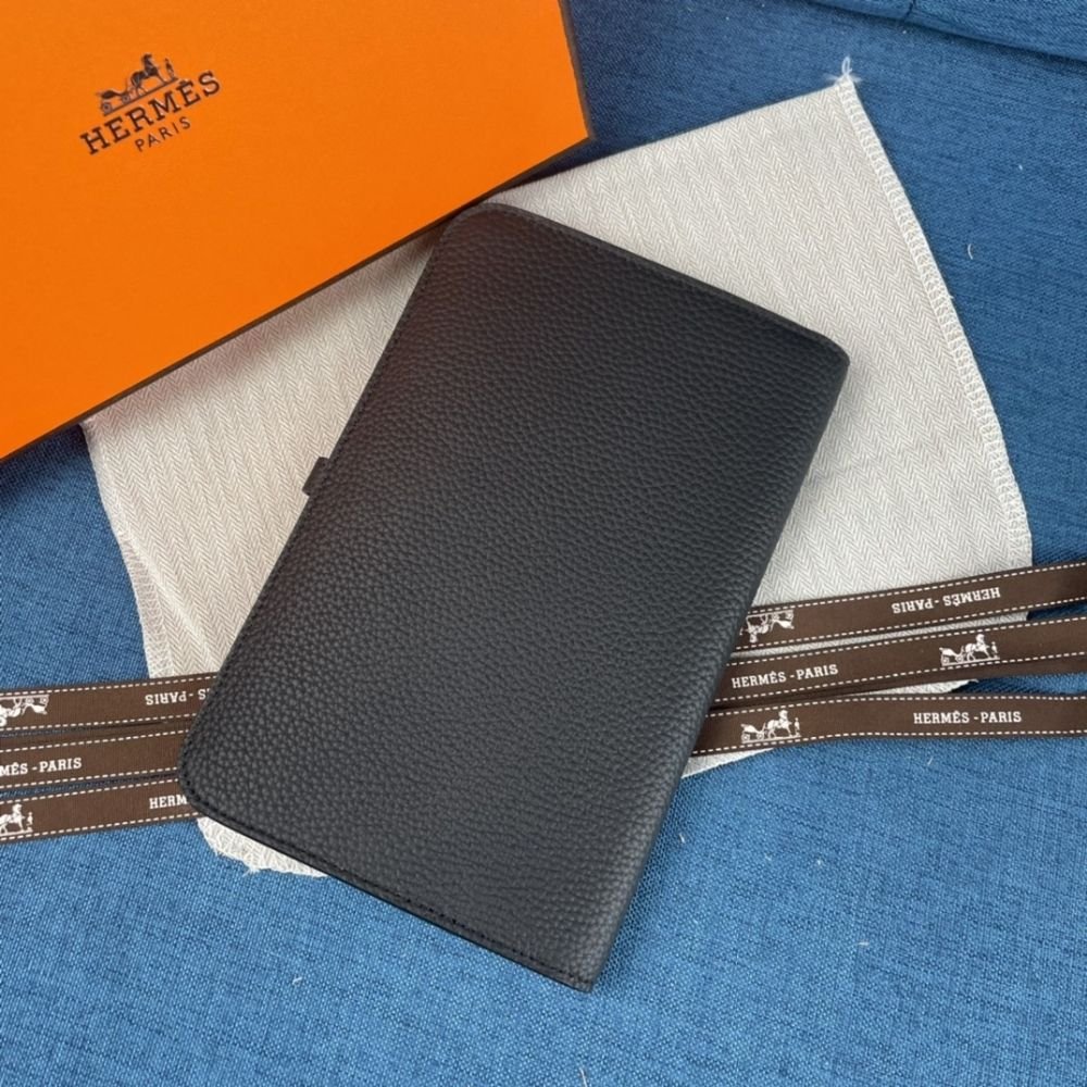 Hermes Dogon Duo Long Wallet Black 19Cm