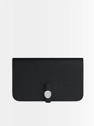 Hermes Dogon Duo Long Wallet Black 19Cm