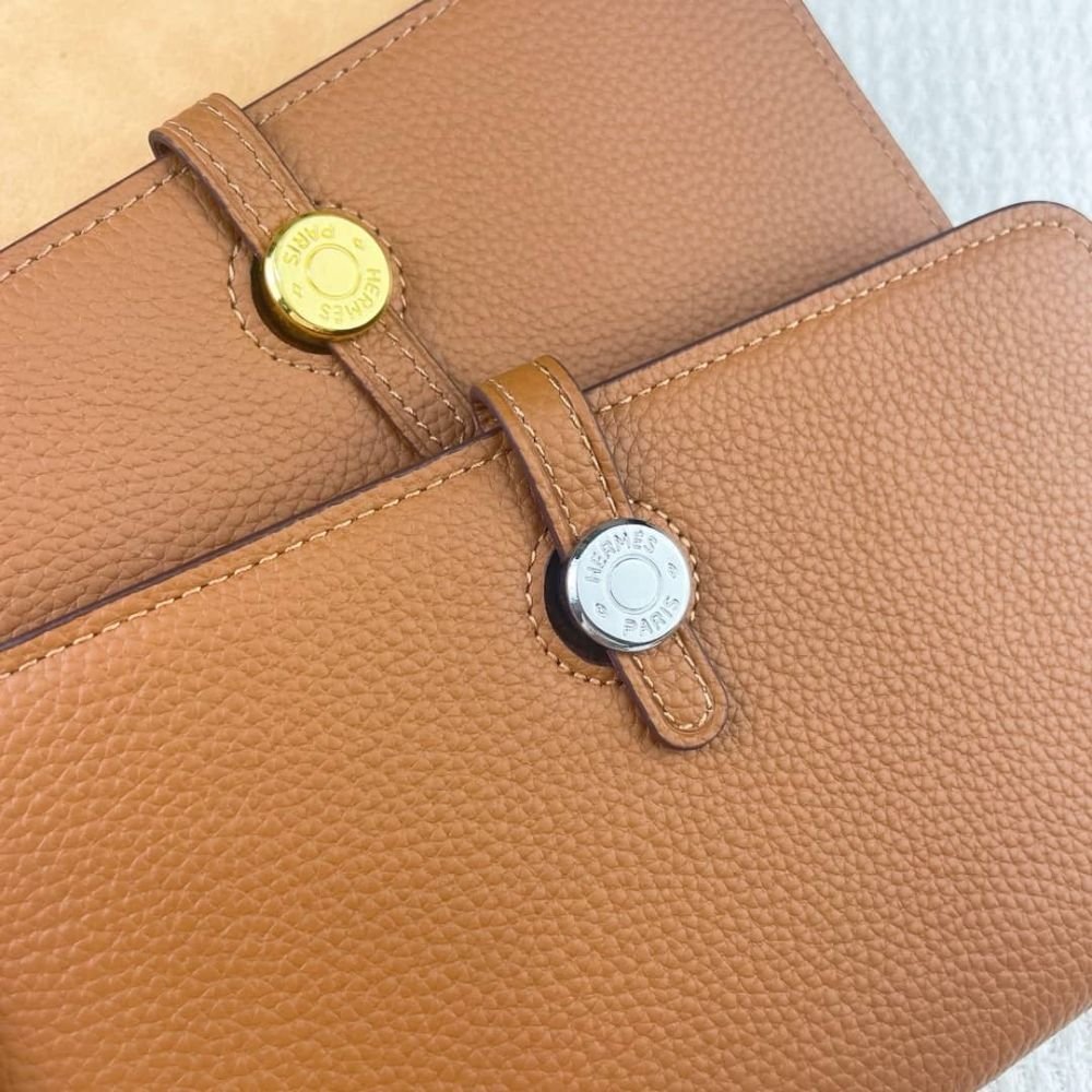 Hermes Dogon Duo Long Wallet Brown 19Cm