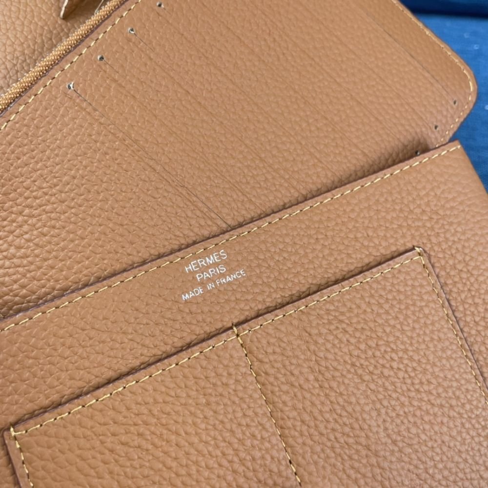 Hermes Dogon Duo Long Wallet Brown 19Cm