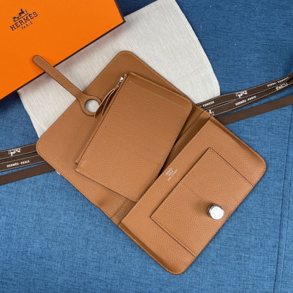 Hermes Dogon Duo Long Wallet Brown 19Cm