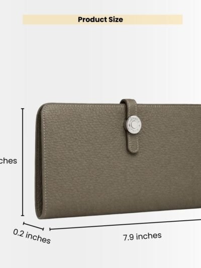 Hermes Dogon Duo Long Wallet Dark Beige 19Cm