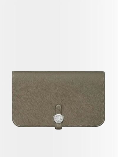 Hermes Dogon Duo Long Wallet Dark Beige 19Cm