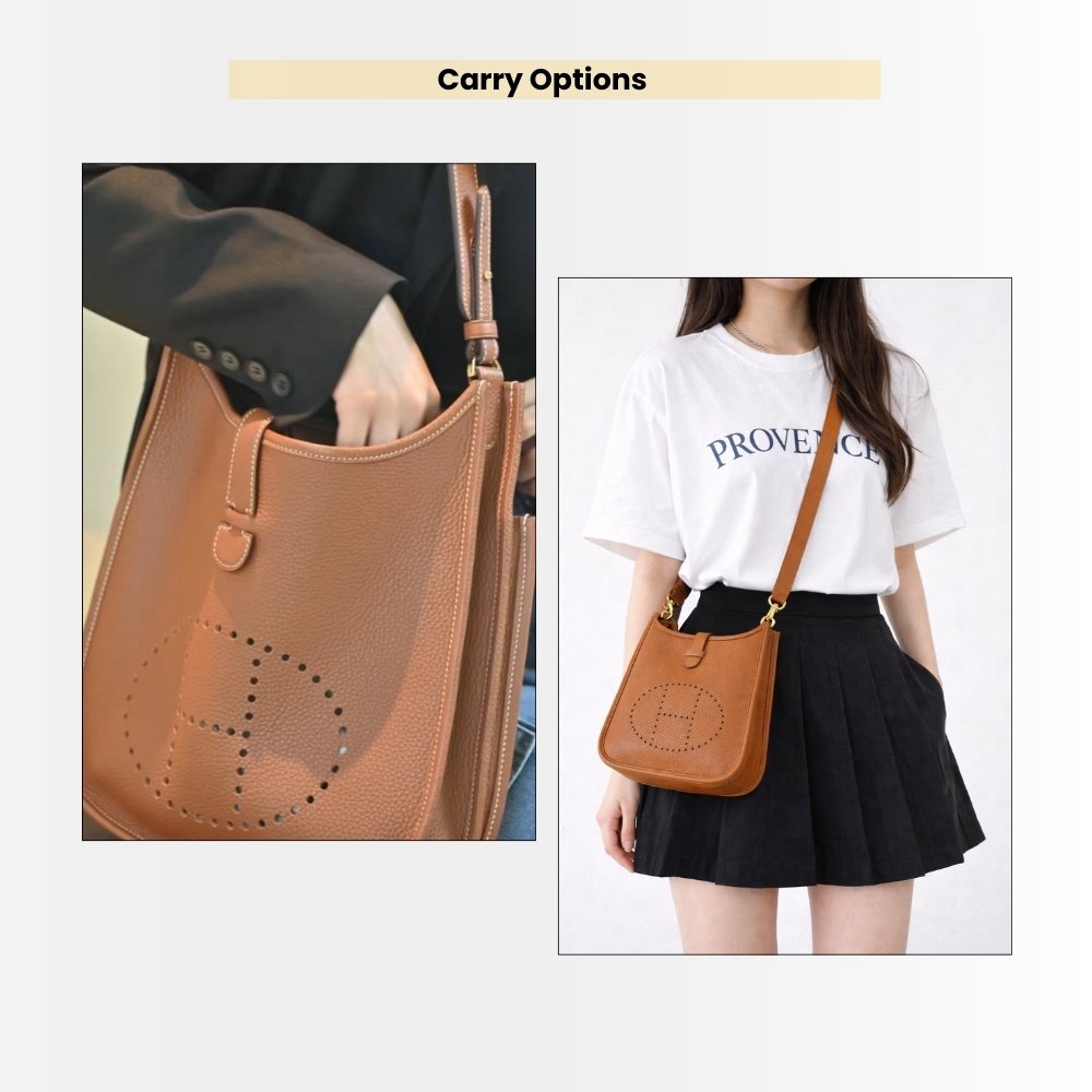 Hermes Evelyne 25 Shoulder Bag Clemence Brown 25cm