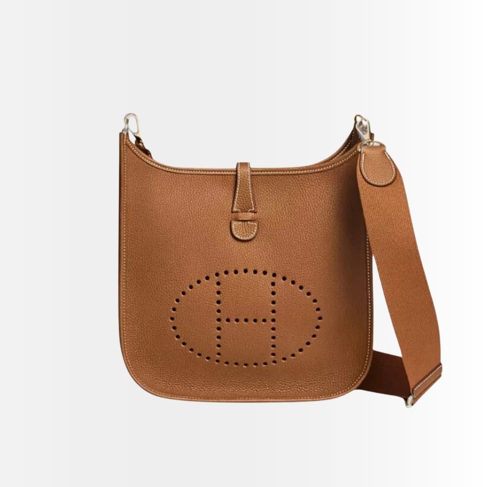 Hermes Evelyne 25 Shoulder Bag Clemence Brown 25cm