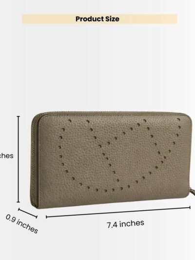 Hermes Evelyne Chevre Leather Zip Long Wallet Grey 19Cm
