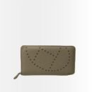 Hermes Evelyne Chevre Leather Zip Long Wallet Grey 19Cm