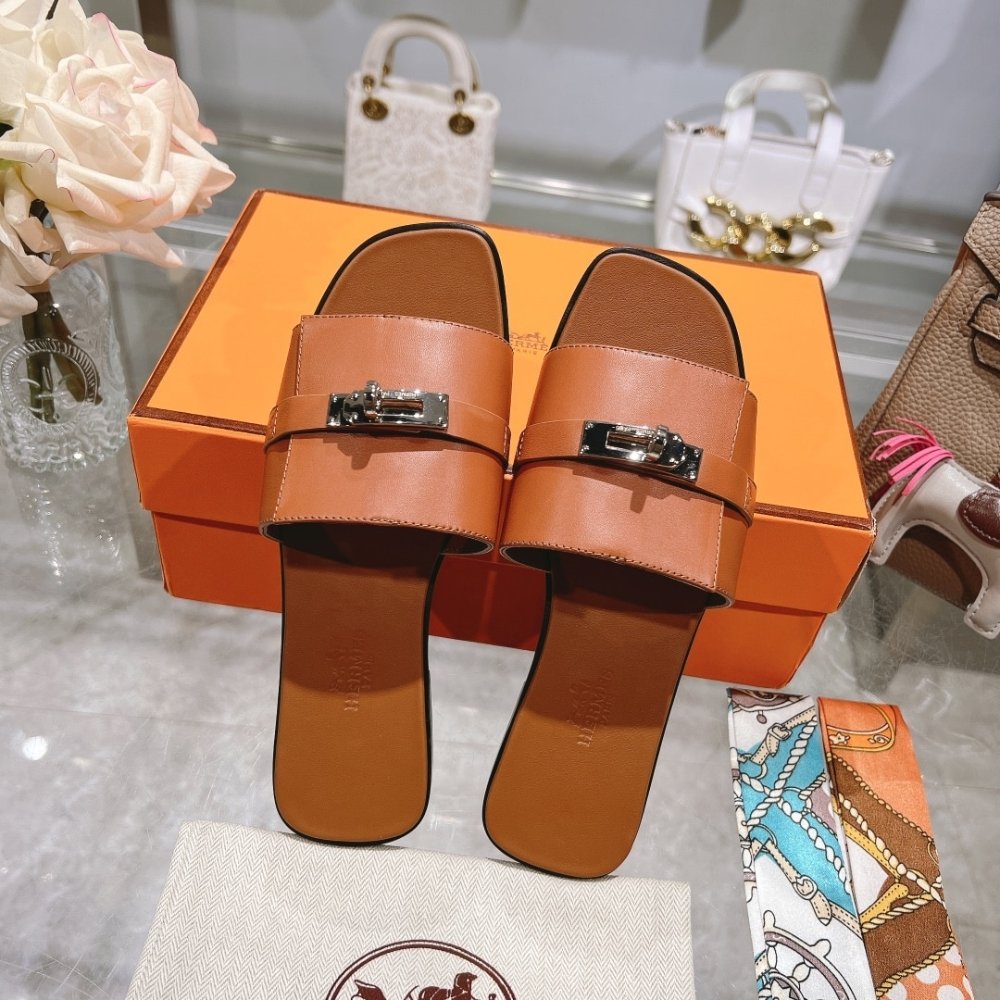 Hermes Giulia Sandal Brown H231056Z A3360