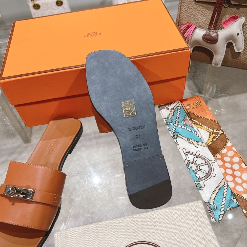 Hermes Giulia Sandal Brown H231056Z A3360