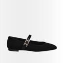 Hermes Jane Ballet Flat In Velvet Black H242046Z 02370