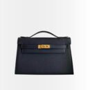 Hermes Kelly 20 Epsom Handbag Black And Gold Hardware 20cm