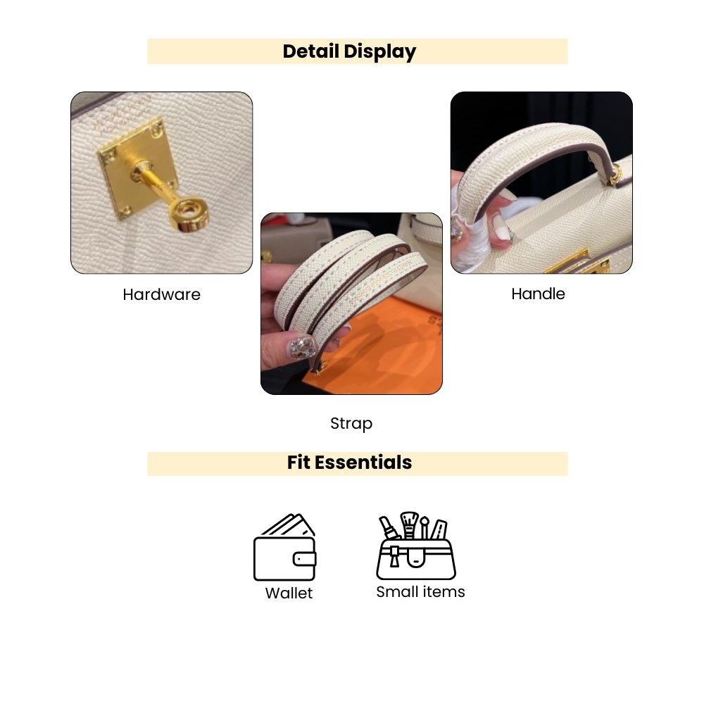 Hermes Kelly 20 Epsom Handbag Craie 20cm