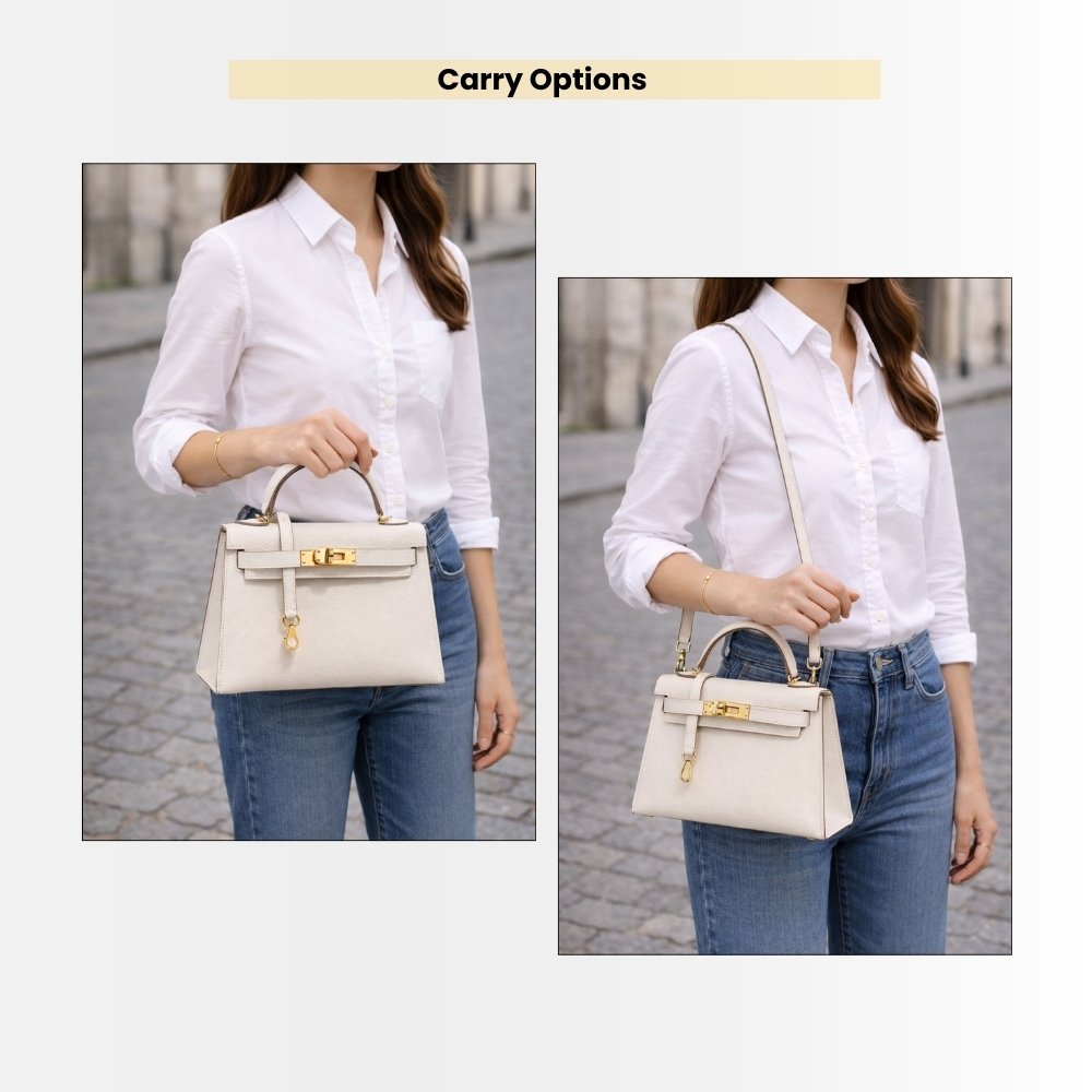 Hermes Kelly 20 Epsom Handbag Craie 20cm