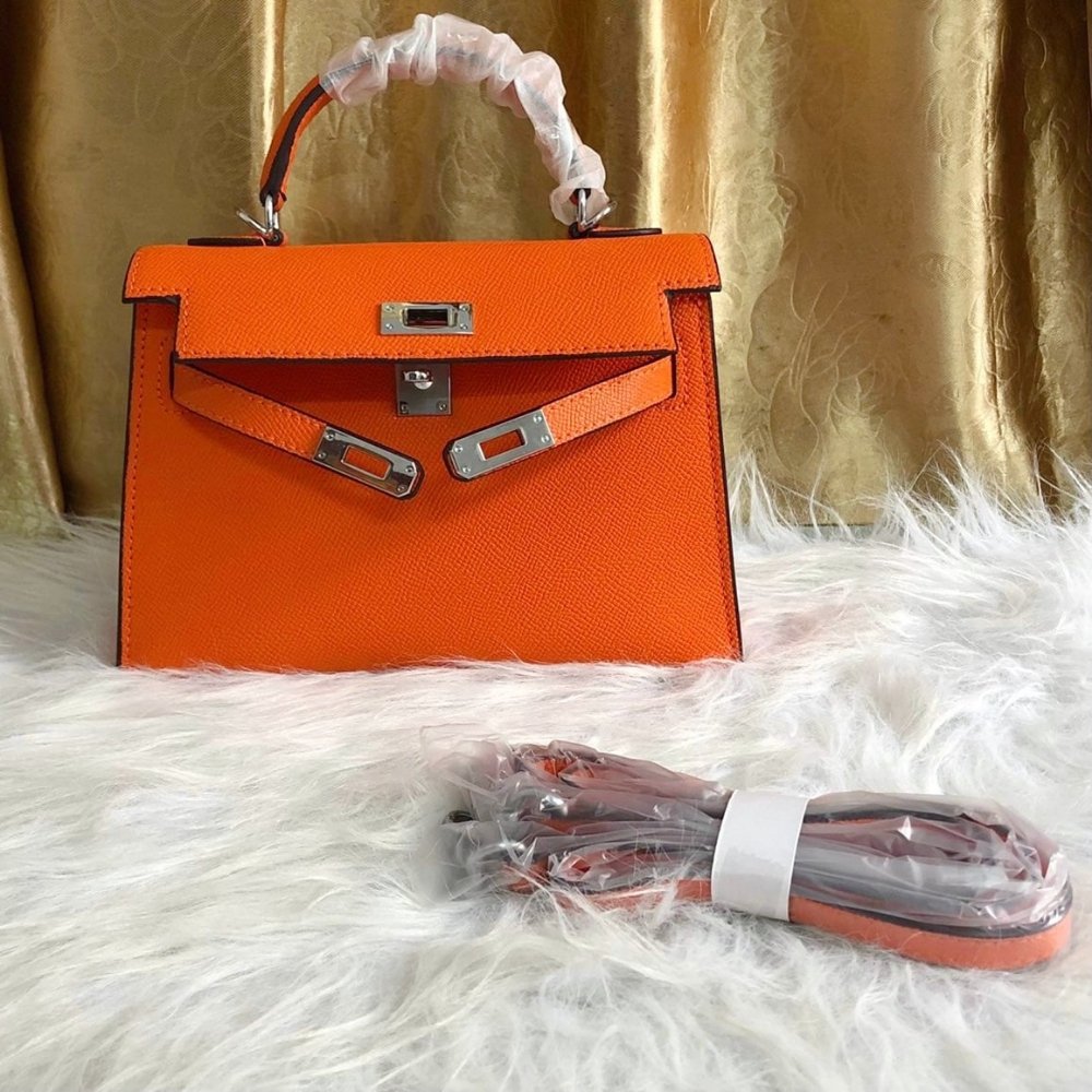 Hermes Kelly 20 Epsom Handbag Orange 20Cm