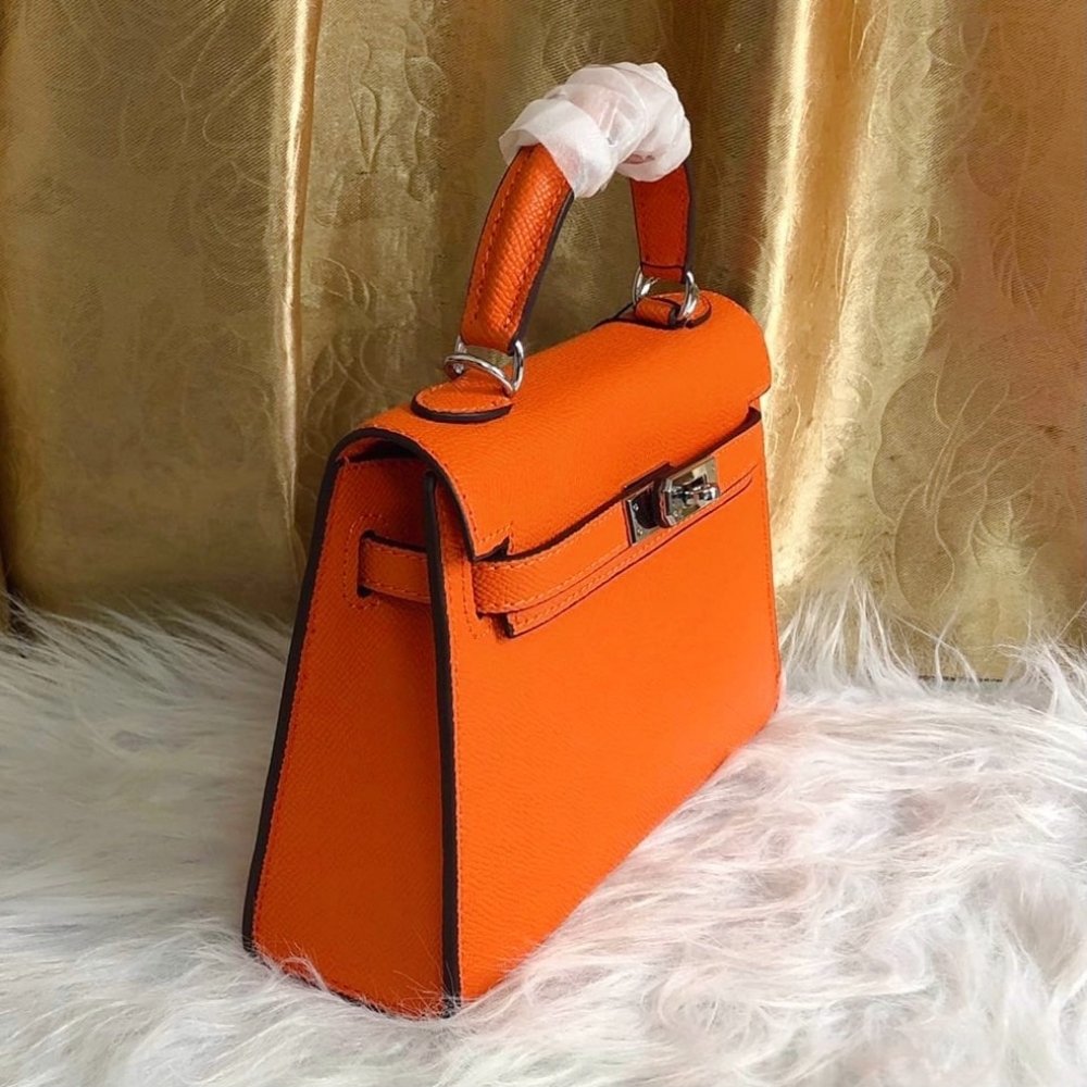 Hermes Kelly 20 Epsom Handbag Orange 20Cm