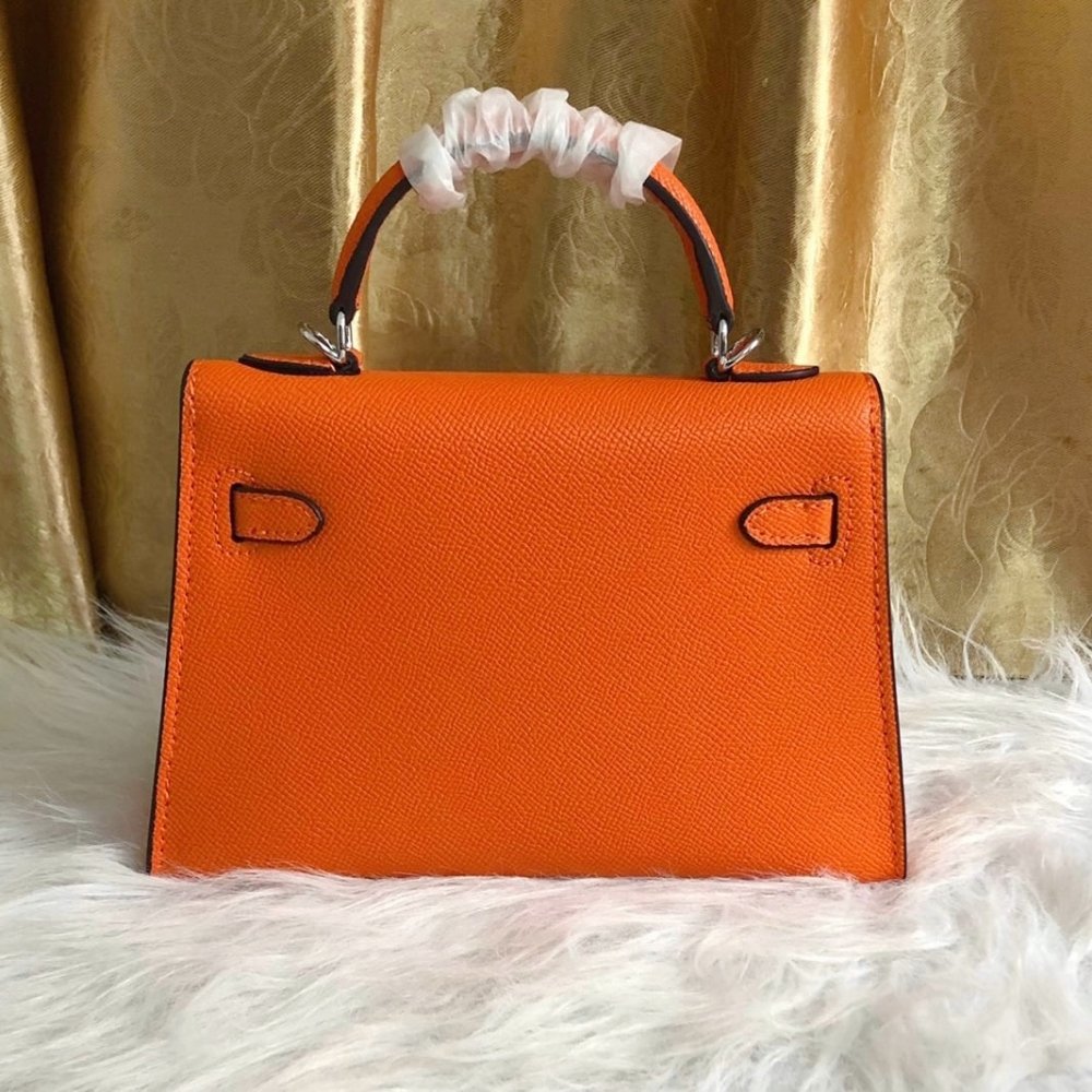 Hermes Kelly 20 Epsom Handbag Orange 20Cm