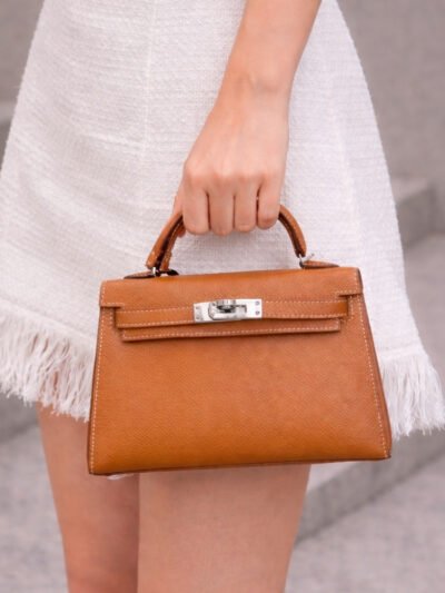 Hermès Kelly 20 Epsom Silver Buckle Brown 20Cm