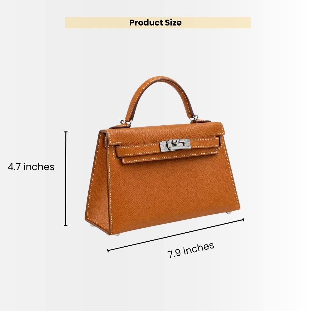Hermès Kelly 20 Epsom Silver Buckle Brown 20Cm