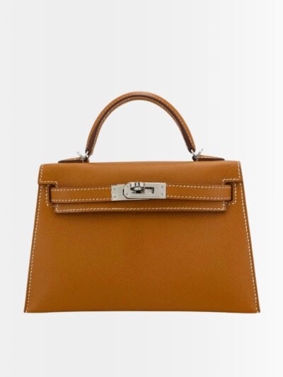 Hermès Kelly 20 Epsom Silver Buckle Brown 20Cm