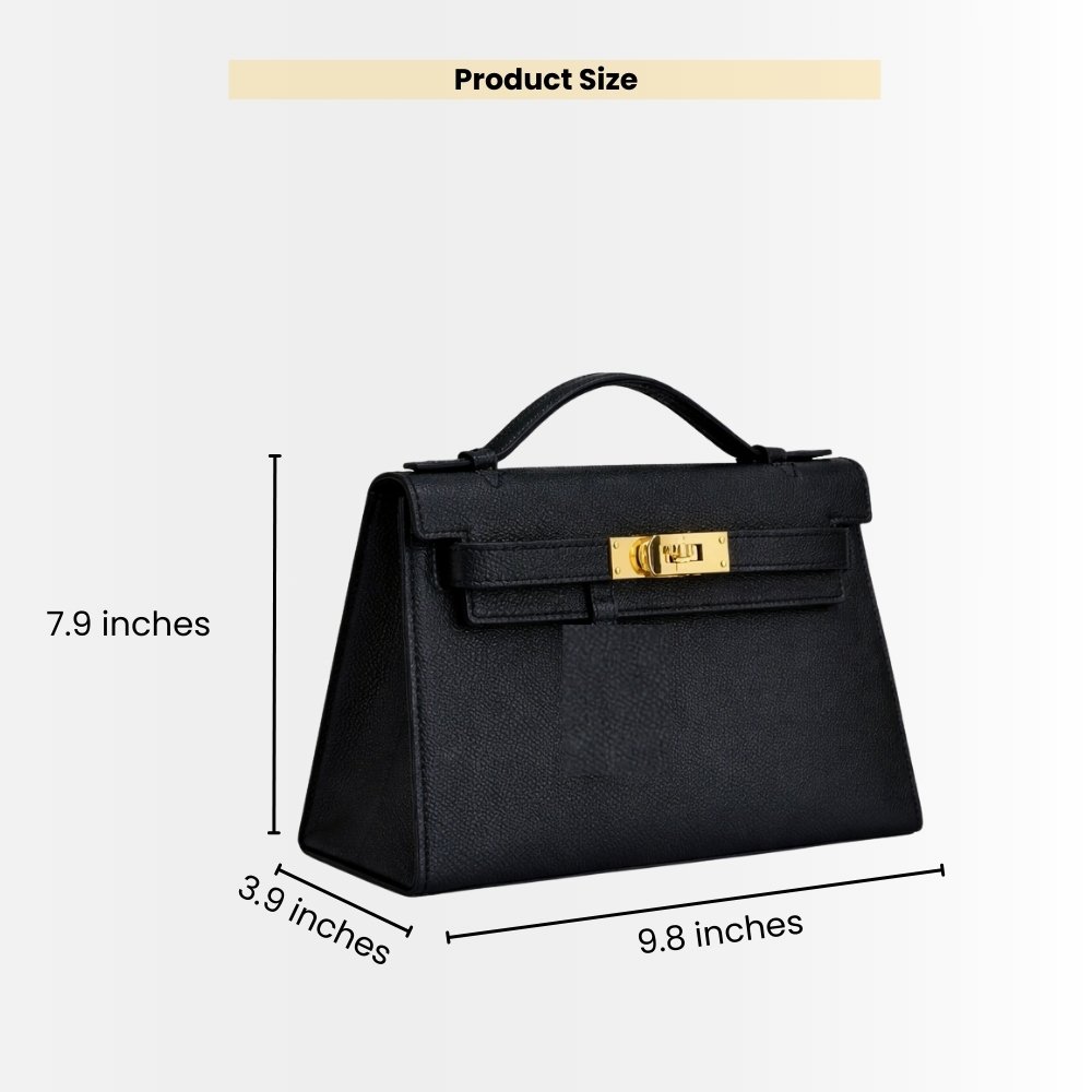 Hermes Kelly 25 Epsom Handbag Black And Gold Hardware 25cm