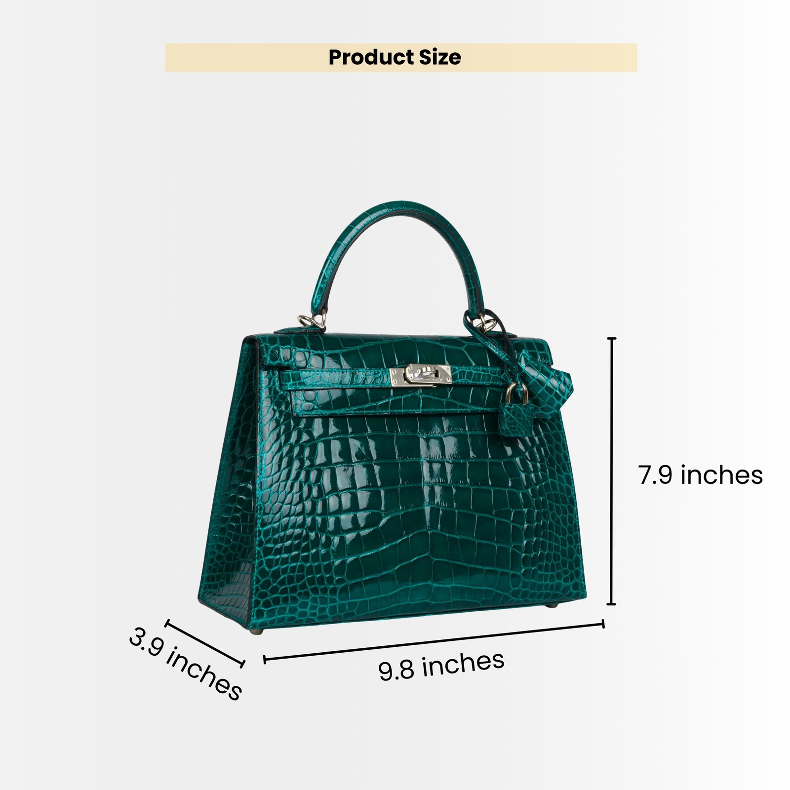 Hermès Kelly 25 Retourne Alligator Emerald Green Silver Toned Hardware