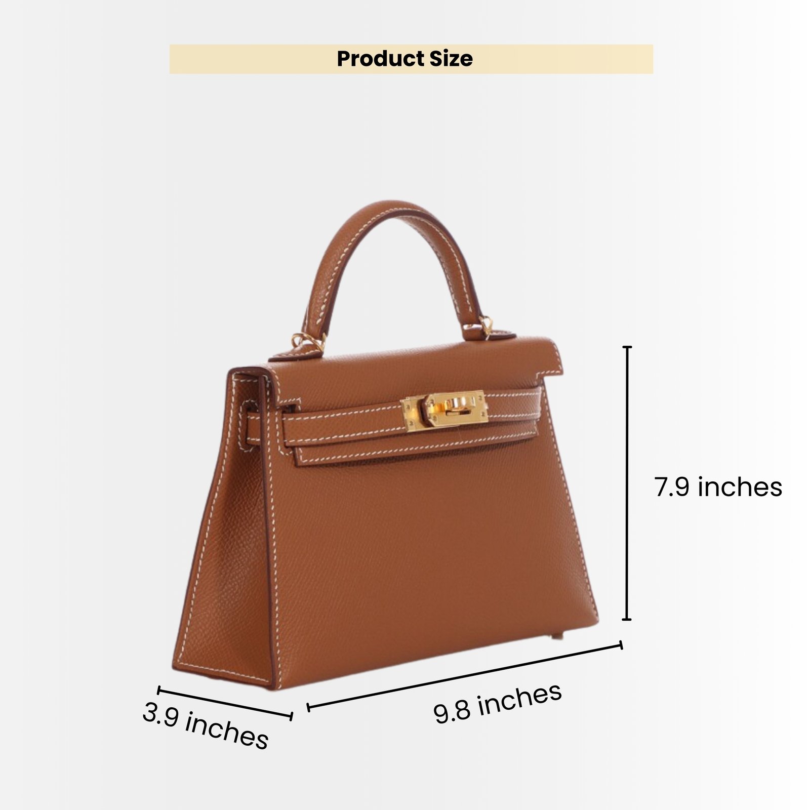 Hermes Kelly 25 Sellier Handbag Brown 25cm