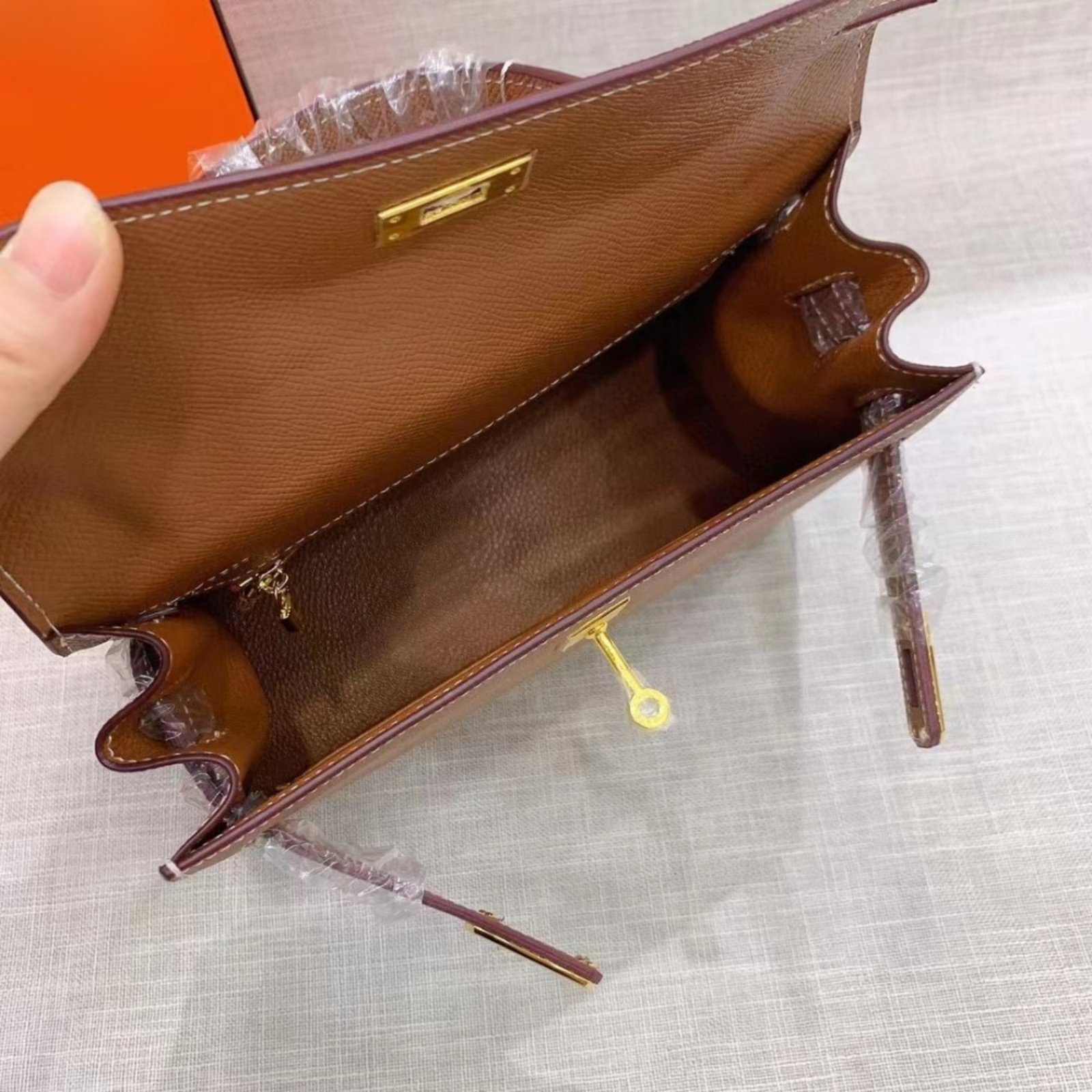 Hermes Kelly 25 Sellier Handbag Brown 25cm