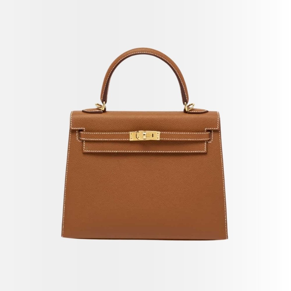 Hermes Kelly 25 Sellier Handbag Brown 25cm