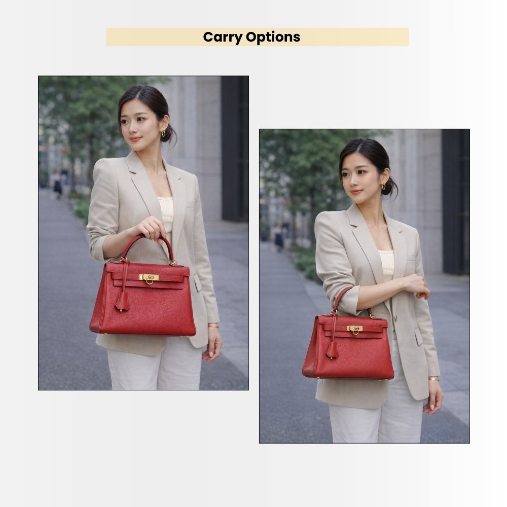 Hermes Kelly 25 Togo Handbag Rouge Casaque 25cm