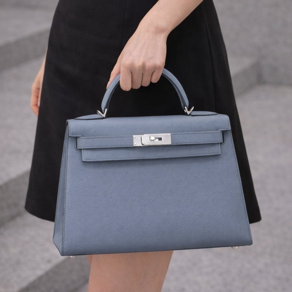 Hermes Kelly 28 Epsom Bleu Celeste 28Cm