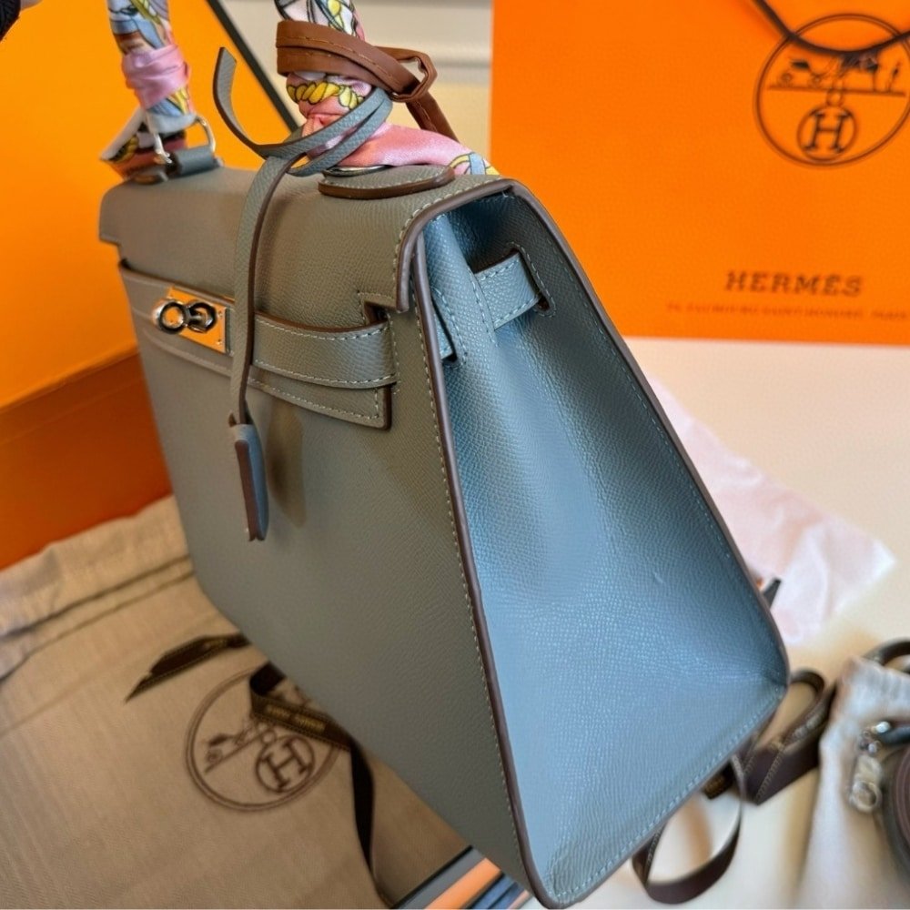 Hermes Kelly 28 Epsom Bleu Celeste 28Cm