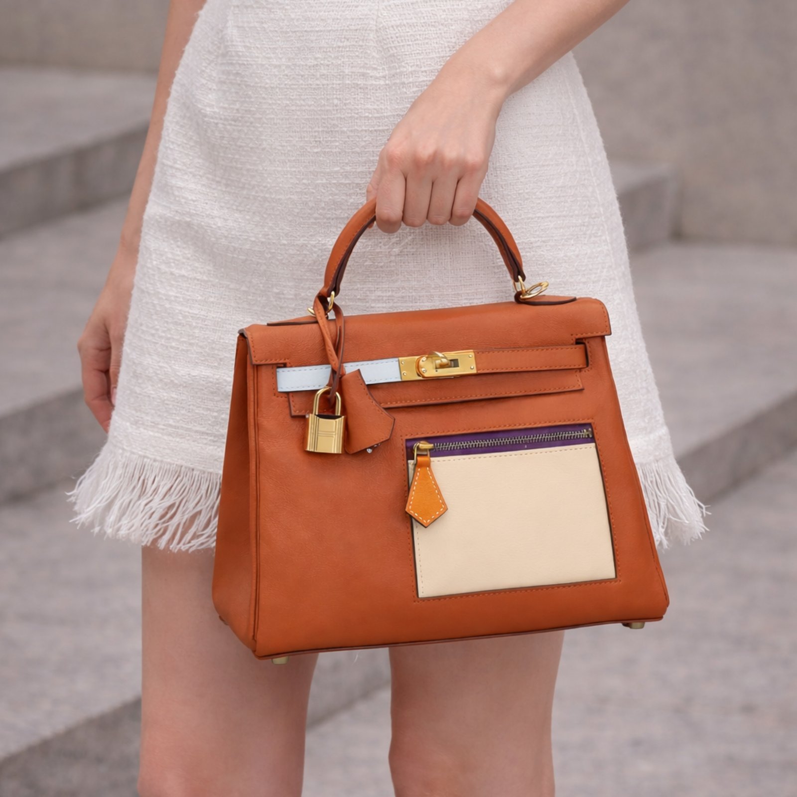 Hermes Kelly 28 Retourne Orange Gold Tone Hardware 28Cm