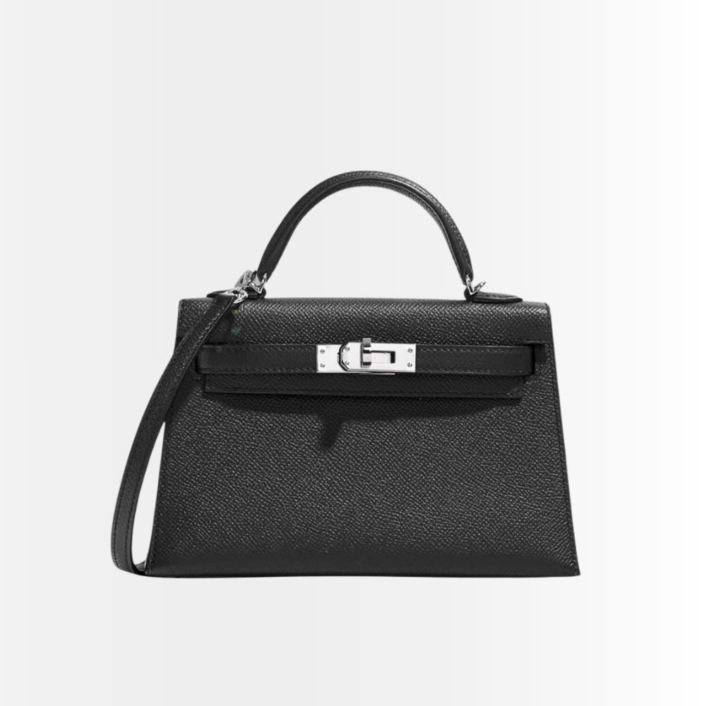 Hermes Kelly Mini Epsom Handbag Black 22cm