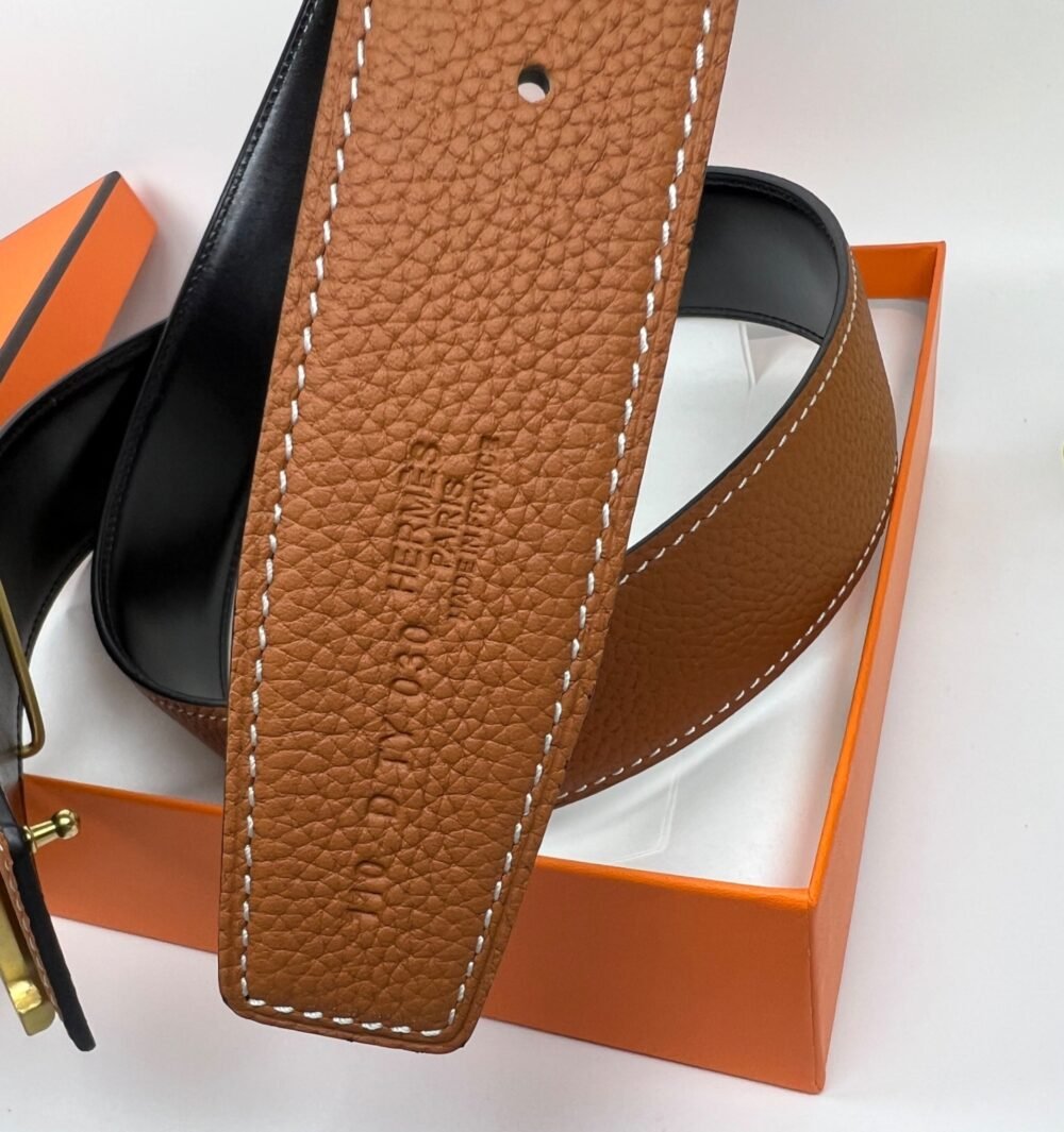 Hermes Mini Constance Guillochee Belt Buckle Reversible Brown