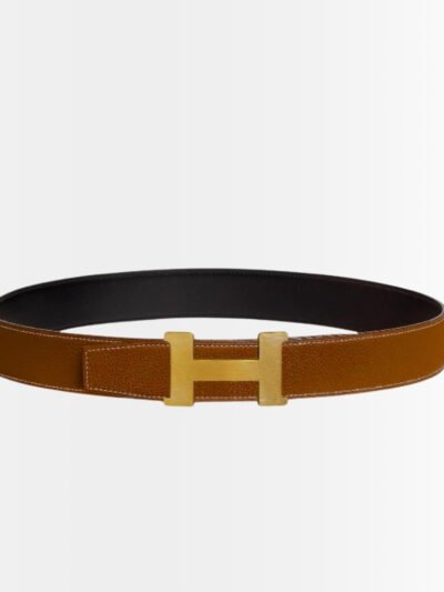 Hermes Mini Constance Guillochee Belt Buckle Reversible Brown