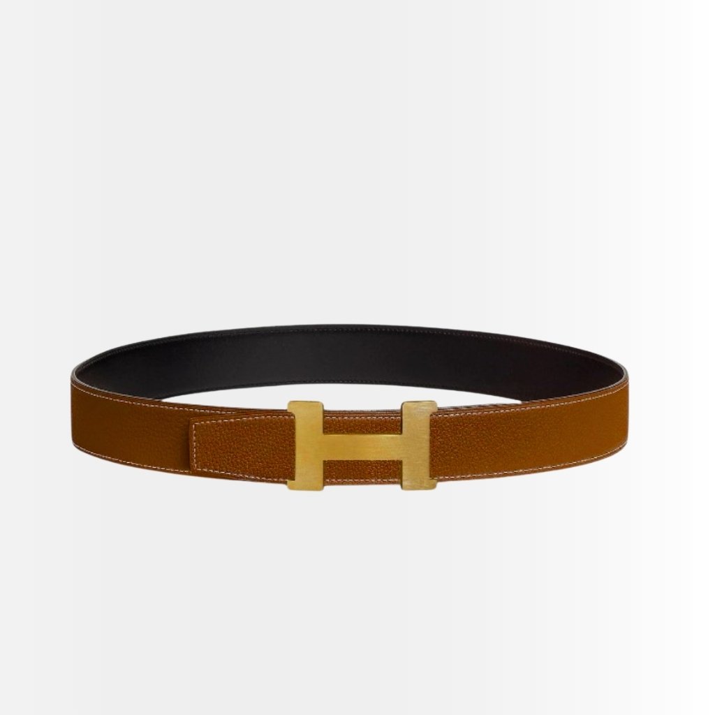 Hermes Mini Constance Guillochee Belt Buckle Reversible Brown