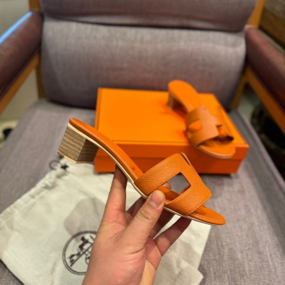 Hermes Oasis Sandals Orange Leather