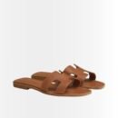 Hermes Oran Slippers Flat Oran Brown H021056Z