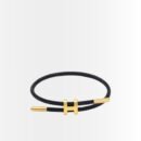 Hermes Rope Chain Bracelet Black Gold Material