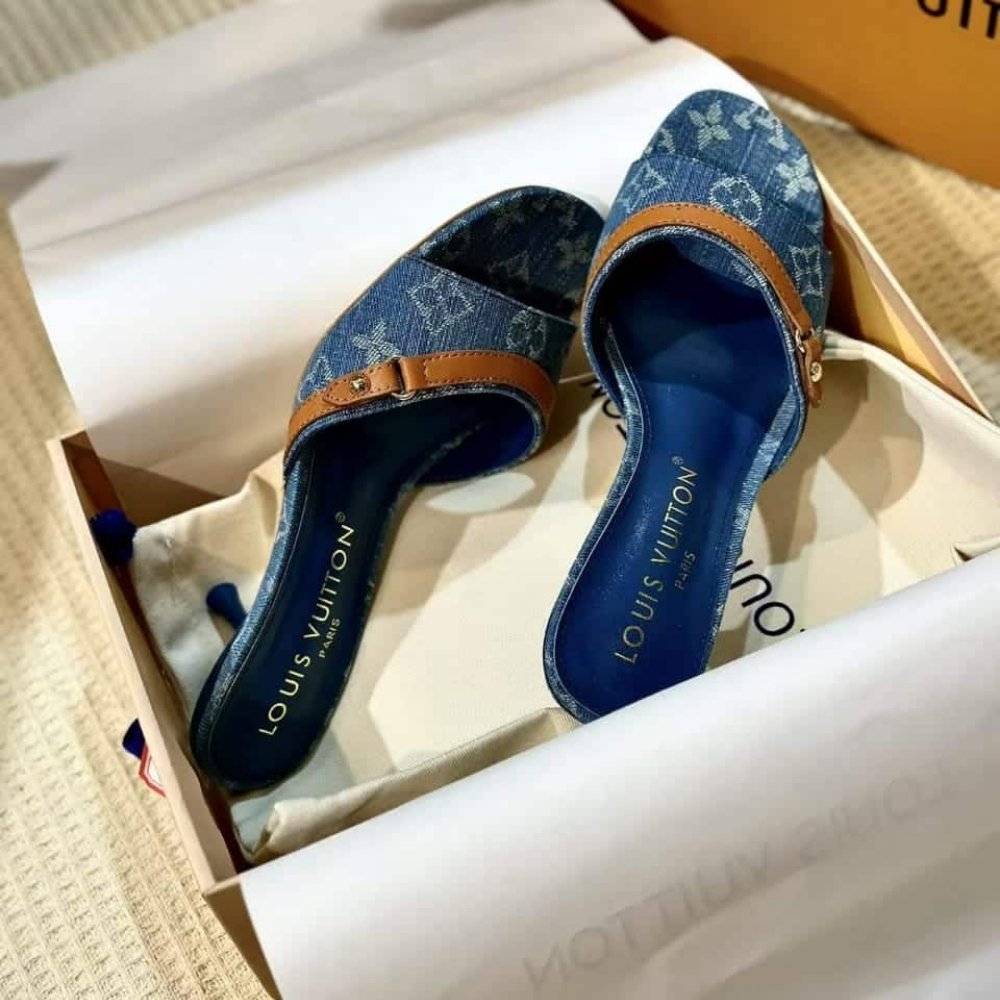 Louis Vuitton 6AM Mule Blue Denim 1ADIF3