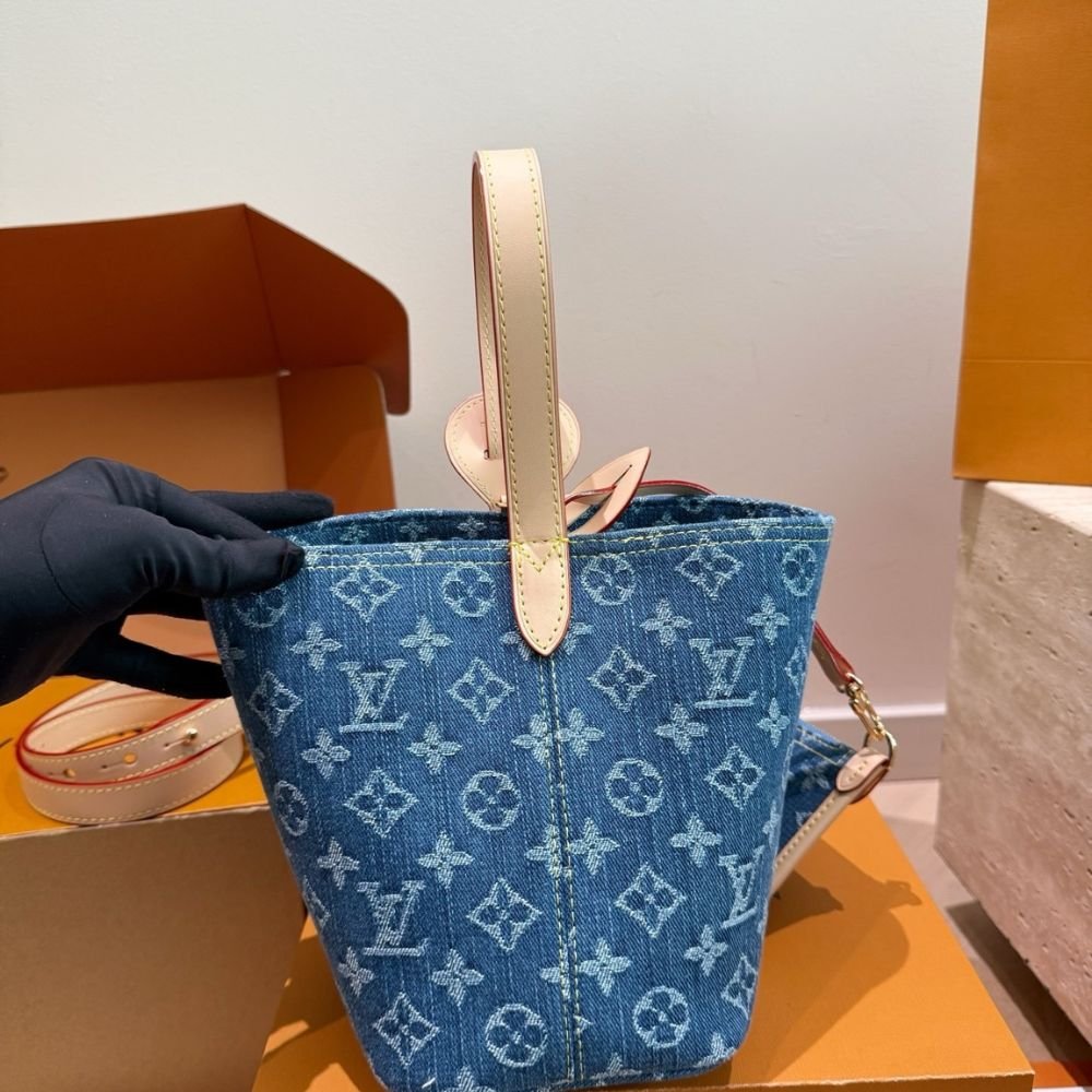 Louis Vuitton All In BB Blue Denim Bucket Bag 18Cm M28107