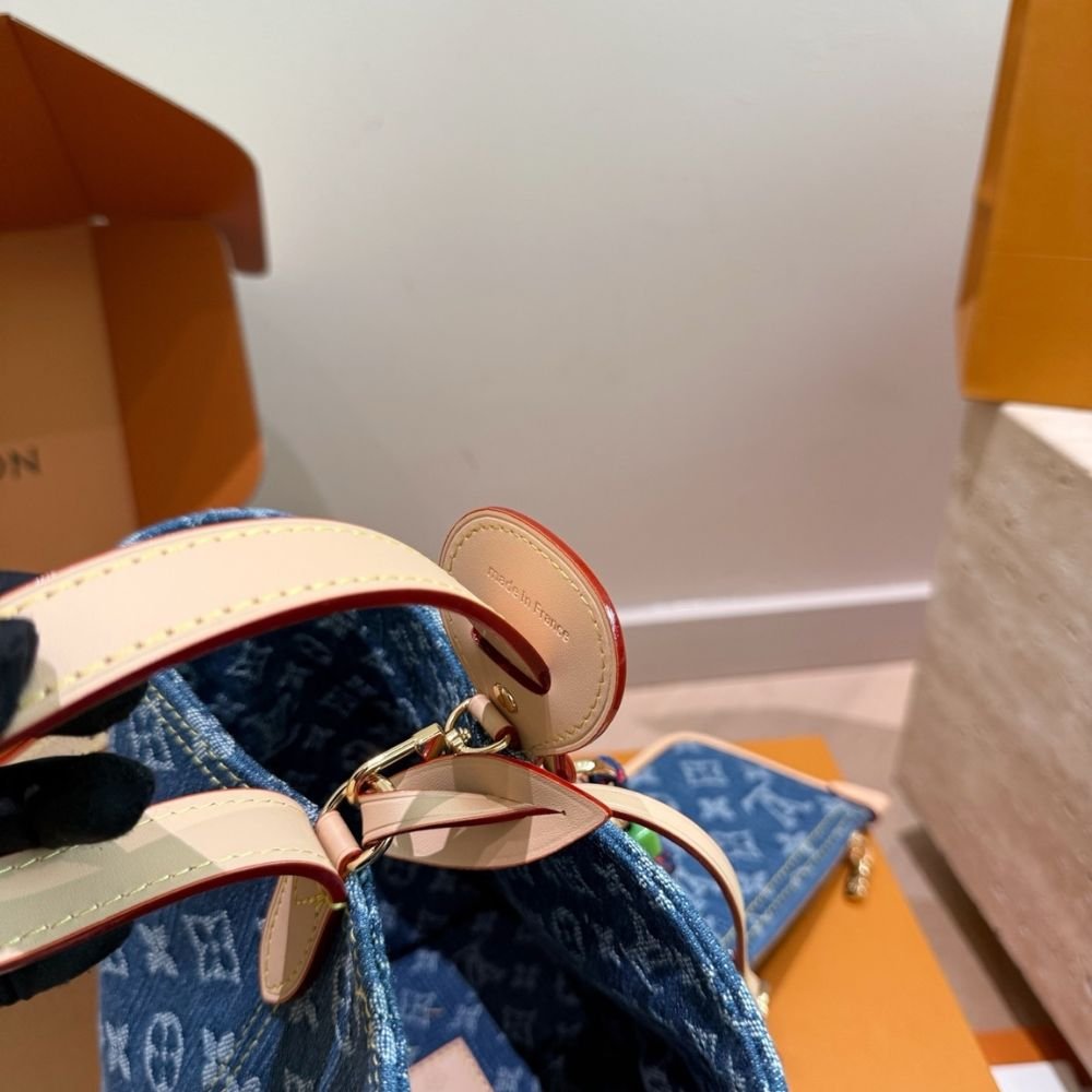 Louis Vuitton All In BB Blue Denim Bucket Bag 18Cm M28107