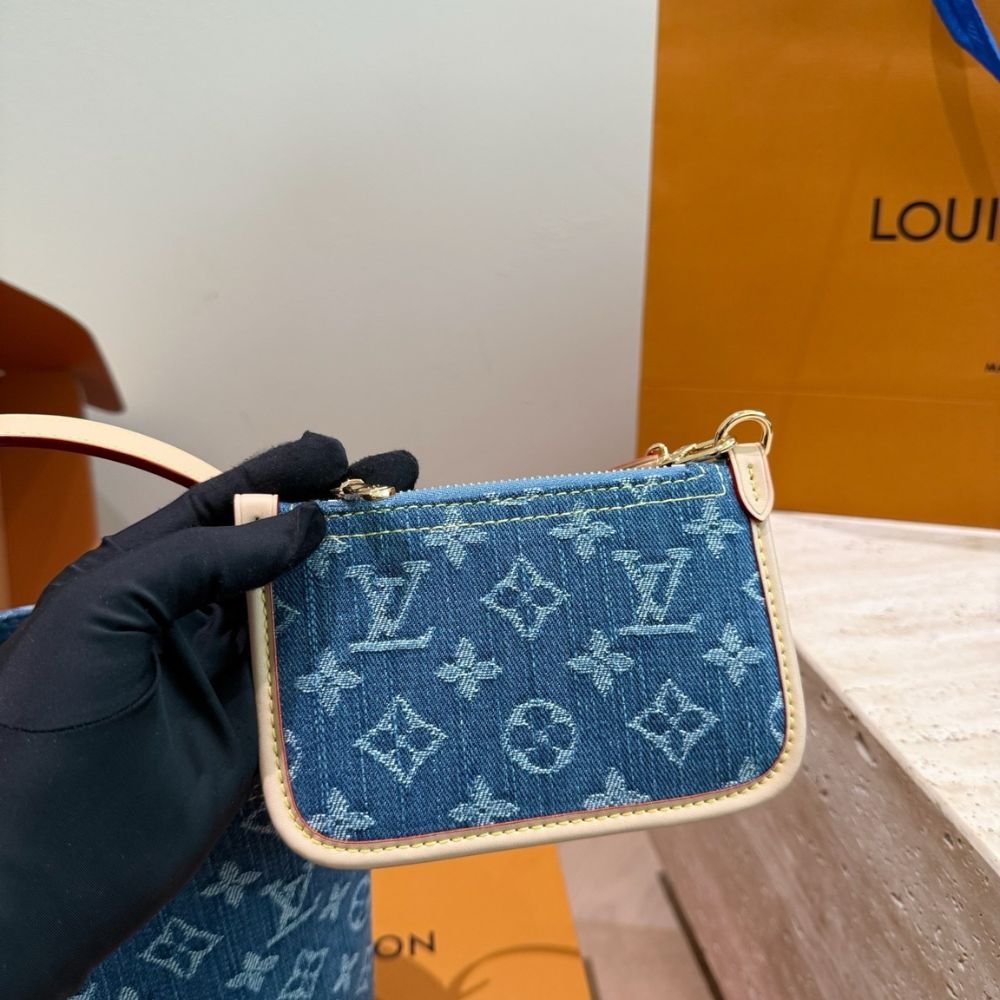 Louis Vuitton All In BB Blue Denim Bucket Bag 18Cm M28107