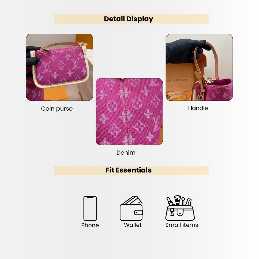 Louis Vuitton All In BB Fuchsia Denim 18cm M27626