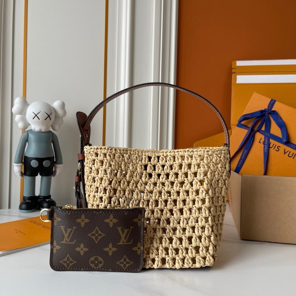 Louis Vuitton All In BB Raffia Beige With Brown Leather 18Cm M14217