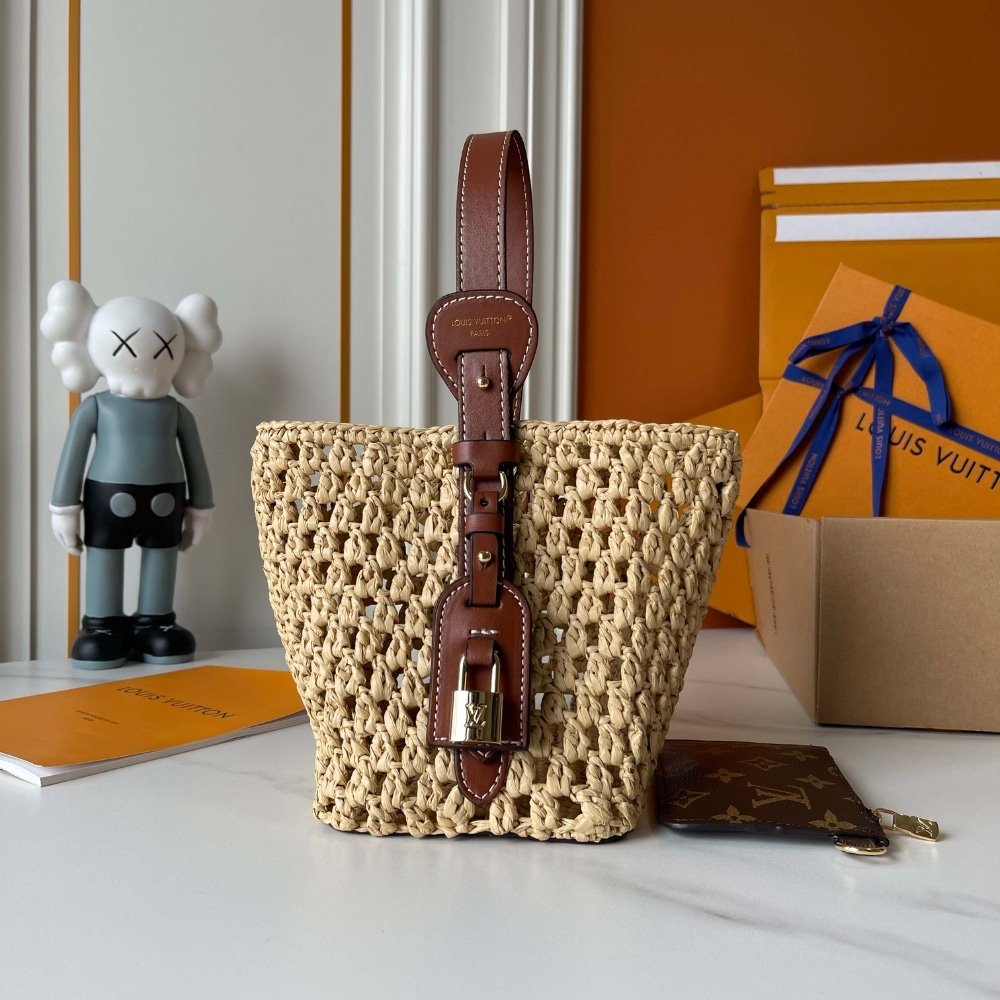 Louis Vuitton All In BB Raffia Beige With Brown Leather 18Cm M14217
